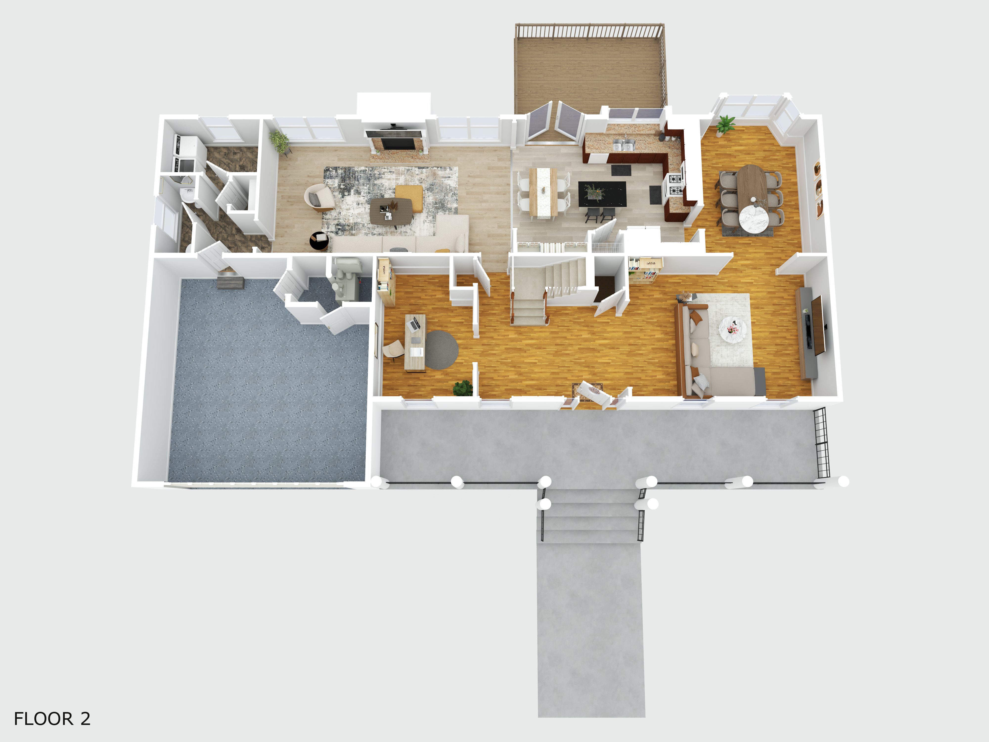 Furnished 3D floor plan illustration for a Richmond rental